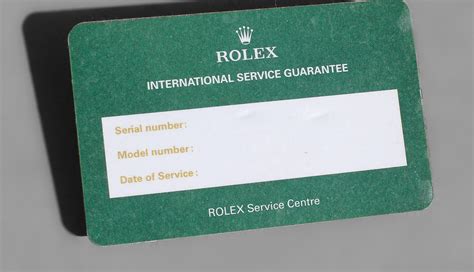 rolex watch service card.